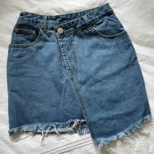 Asymmetrical Denim Skirt